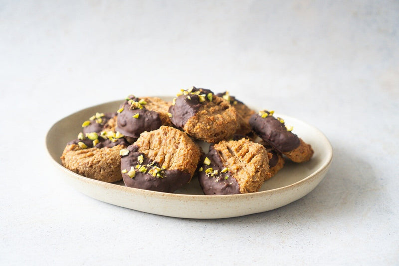 Chocolate-Covered Almond Pulp Cookies